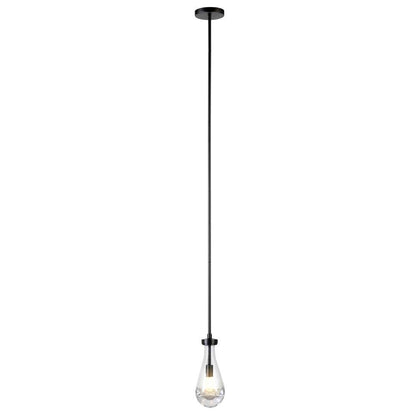 Hudson & Canal - Twyla 5in Wide Pendant with Glass Shade in Blackened Bronze/Clear - PD1829 veiw 3