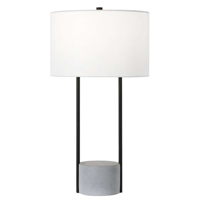 Hudson & Canal - Uma 27.75in Tall Table Lamp with Fabric Shade in Blackened Bronze/Concrete/White - TL1127 veiw 1