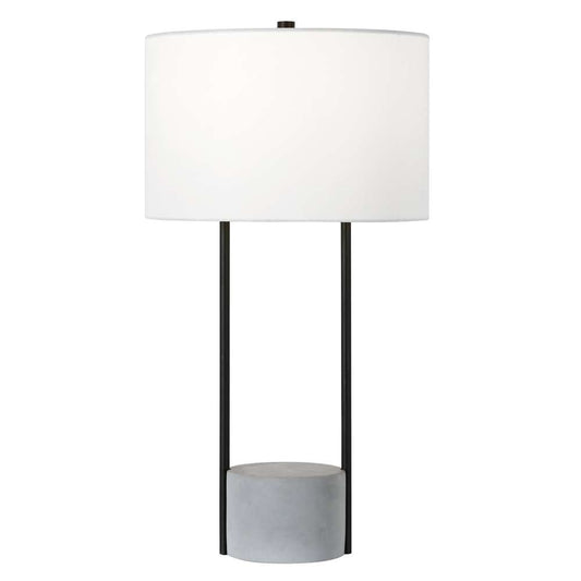 Hudson & Canal - Uma 27.75in Tall Table Lamp with Fabric Shade in Blackened Bronze/Concrete/White - TL1127 veiw 1