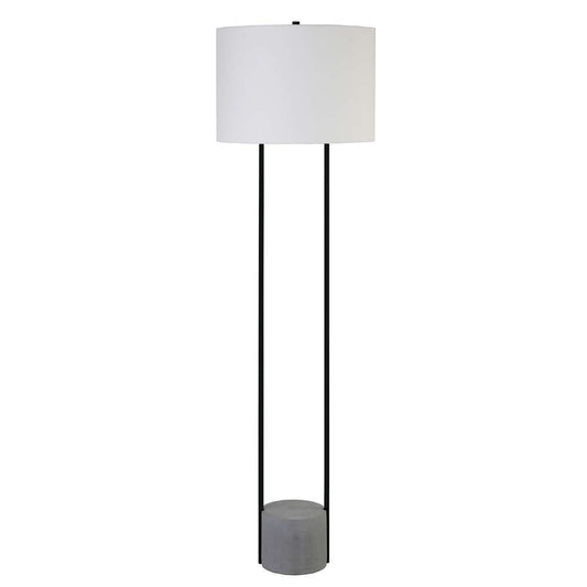 Hudson & Canal - Uma 65.5in Tall Floor Lamp with Fabric Shade in Blackened Bronze/Concrete/White - FL1206 veiw 1
