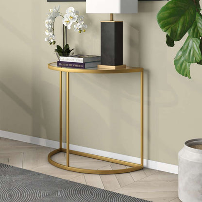 Hudson & Canal - Verlaine 32in Wide Demilune Console Table in Gold - AT1890 veiw 2
