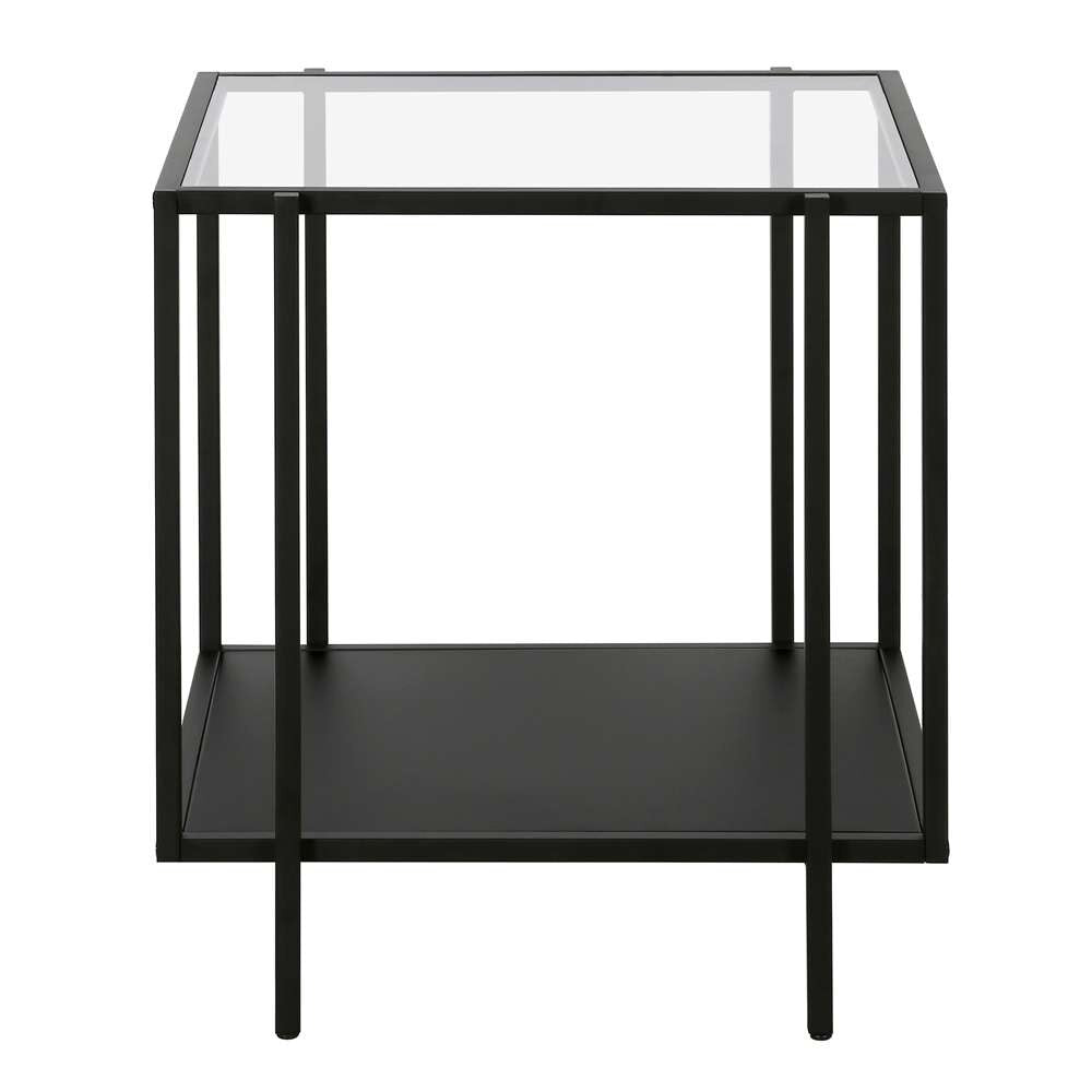 Hudson & Canal - Vireo 20in Wide Square Side Table with Metal Shelf in Blackened Bronze - ST1061 veiw 3