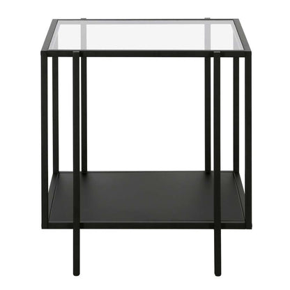 Hudson & Canal - Vireo 20in Wide Square Side Table with Metal Shelf in Blackened Bronze - ST1061 veiw 3