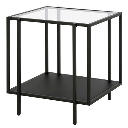 Hudson & Canal - Vireo 20in Wide Square Side Table with Metal Shelf in Blackened Bronze - ST1061 veiw 4