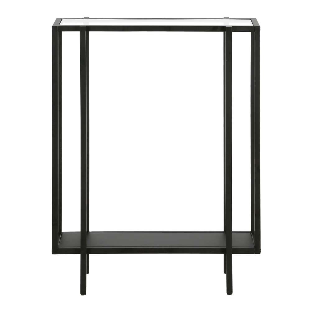 Hudson & Canal - Vireo 22in Wide Rectangular Console Table with Metal Shelf in Blackened Bronze - AT1172 veiw 3