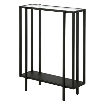 Hudson & Canal - Vireo 22in Wide Rectangular Console Table with Metal Shelf in Blackened Bronze - AT1172 veiw 4