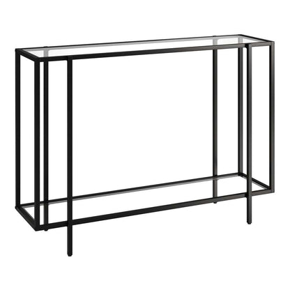 Hudson & Canal - Vireo 42in Wide Rectangular Console Table with Glass Shelf in Blackened Bronze - AT1750 veiw 1