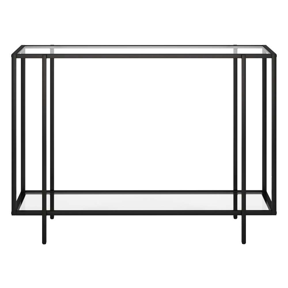 Hudson & Canal - Vireo 42in Wide Rectangular Console Table with Glass Shelf in Blackened Bronze - AT1750 veiw 3