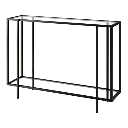 Hudson & Canal - Vireo 42in Wide Rectangular Console Table with Glass Shelf in Blackened Bronze - AT1750 veiw 4