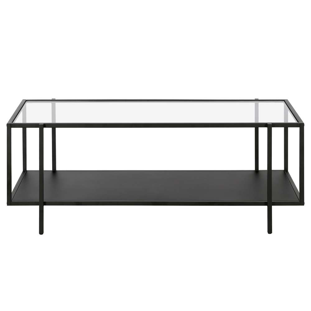 Hudson & Canal - Vireo 45in Wide Rectangular Coffee Table with Metal Shelf in Blackened Bronze - CT1060 veiw 3