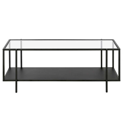 Hudson & Canal - Vireo 45in Wide Rectangular Coffee Table with Metal Shelf in Blackened Bronze - CT1060 veiw 3