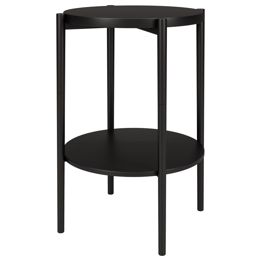 Hudson & Canal - Wayne 18 Wide Round Side Table with Metal Shelf in Blackened Bronze - ST1848 veiw 1