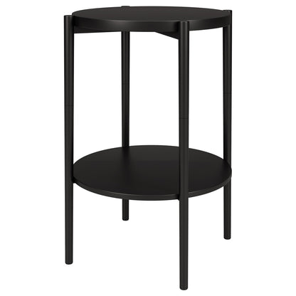 Hudson & Canal - Wayne 18 Wide Round Side Table with Metal Shelf in Blackened Bronze - ST1848 veiw 1