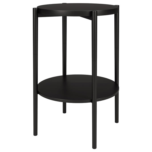 Hudson & Canal - Wayne 18 Wide Round Side Table with Metal Shelf in Blackened Bronze - ST1848 veiw 1