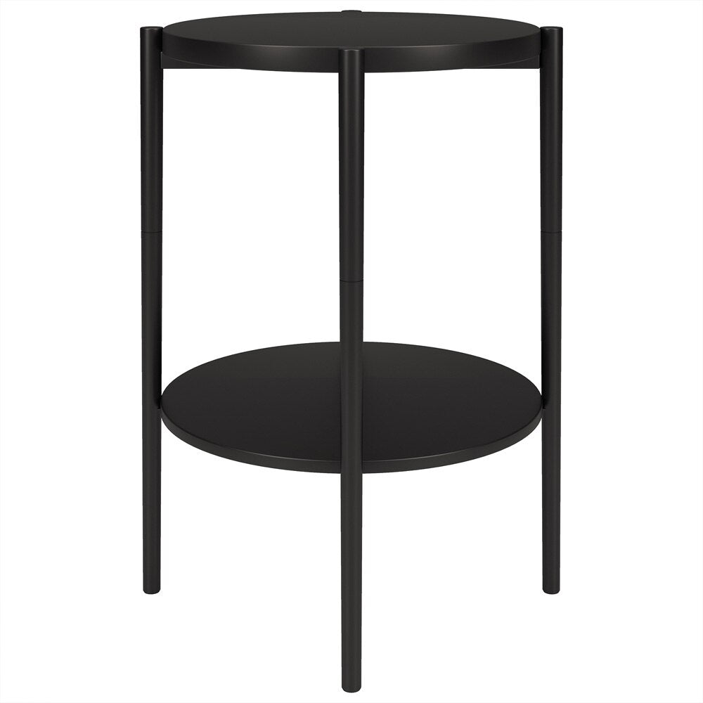 Hudson & Canal - Wayne 18 Wide Round Side Table with Metal Shelf in Blackened Bronze - ST1848 veiw 2