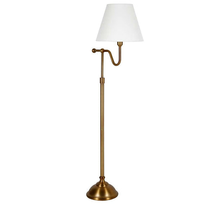 Hudson & Canal - Wellesley 63in Tall Floor Lamp with Fabric Shade in Brass/White - FL0447 veiw 3