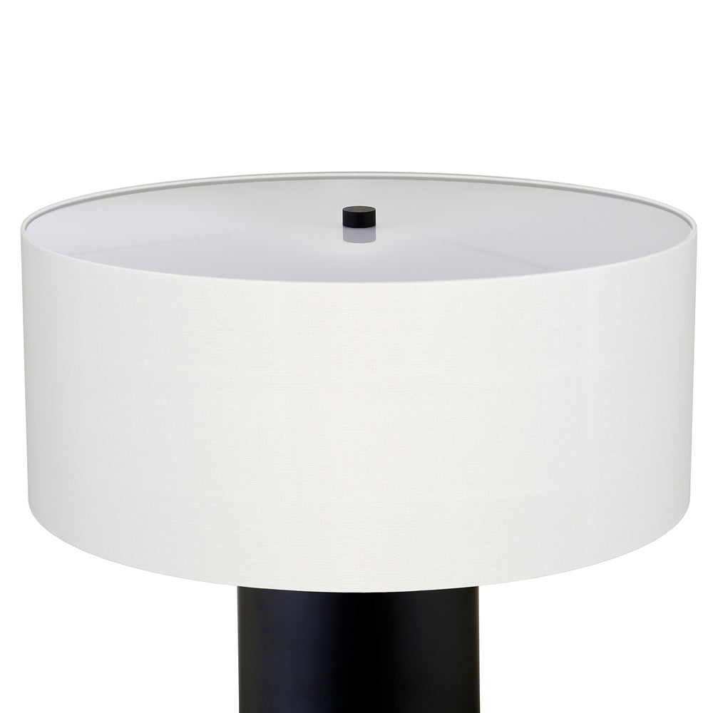 Hudson & Canal - Wells 24in Tall Table Lamp with Fabric Shade in Blackened Bronze/White - TL2349