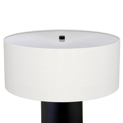Hudson & Canal - Wells 24in Tall Table Lamp with Fabric Shade in Blackened Bronze/White - TL2349