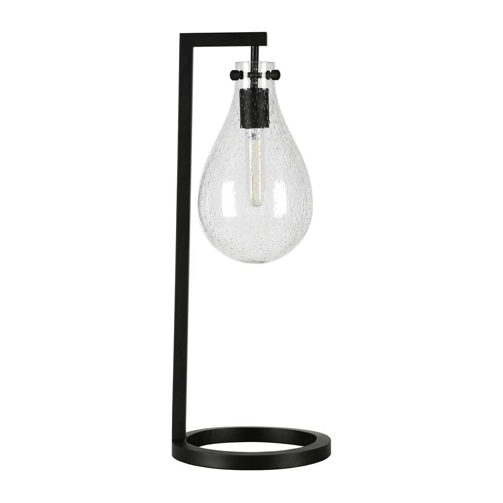 Hudson & Canal - Weston 25in Tall Table Lamp with Glass Shade in Blackened Bronze/Seeded - TL0217 veiw 1