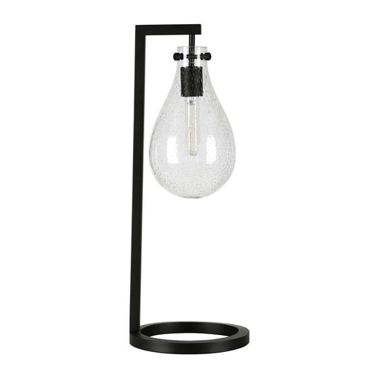 Hudson & Canal - Weston 25in Tall Table Lamp with Glass Shade in Blackened Bronze/Seeded - TL0217 veiw 1