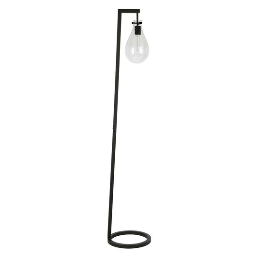 Hudson & Canal - Weston 66in Tall Floor Lamp with Glass Shade in Blackened Bronze/Seeded - FL0218 veiw 1