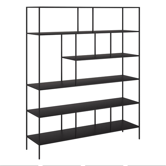 Hudson & Canal - Whitmore 72in Tall Rectangular Bookcase in Blackened Bronze - BK2273 veiw 1