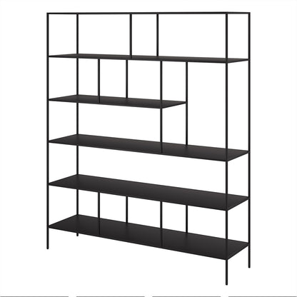 Hudson & Canal - Whitmore 72in Tall Rectangular Bookcase in Blackened Bronze - BK2273 veiw 3