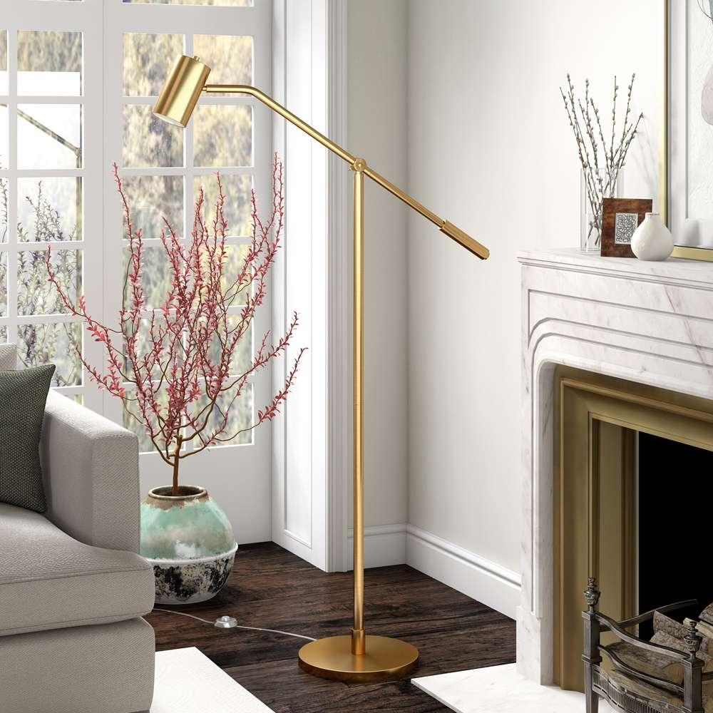 Hudson & Canal - Willis Pharmacy Floor Lamp with Metal Shade in Brass/Brass - FL0885 veiw 2