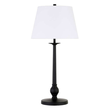 Hudson & Canal - Wilmer 28in Tall Table Lamp with Fabric Shade in Blackened Bronze/White - TL0608 veiw 1