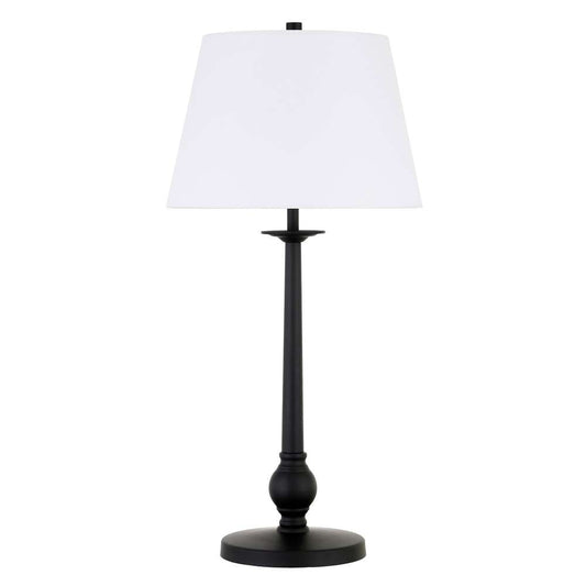 Hudson & Canal - Wilmer 28in Tall Table Lamp with Fabric Shade in Blackened Bronze/White - TL0608 veiw 1