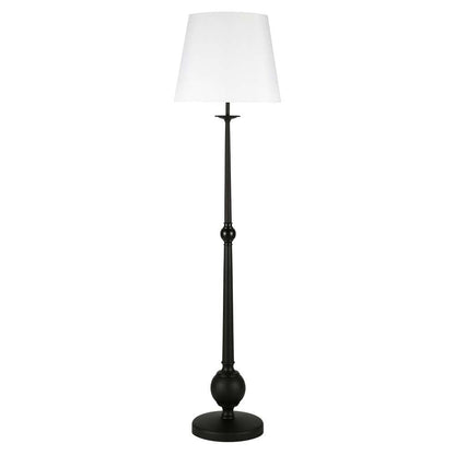 Hudson & Canal - Wilmer 68in Tall Floor Lamp with Fabric Shade in Blackened Bronze/White - FL0334 veiw 1