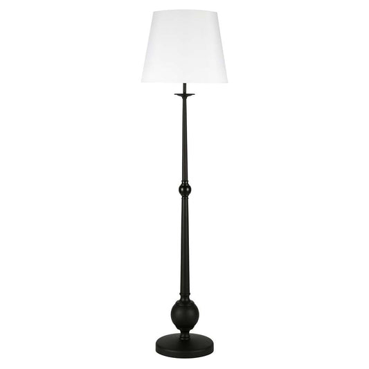 Hudson & Canal - Wilmer 68in Tall Floor Lamp with Fabric Shade in Blackened Bronze/White - FL0334 veiw 1