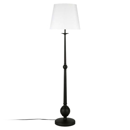 Hudson & Canal - Wilmer 68in Tall Floor Lamp with Fabric Shade in Blackened Bronze/White - FL0334 veiw 3