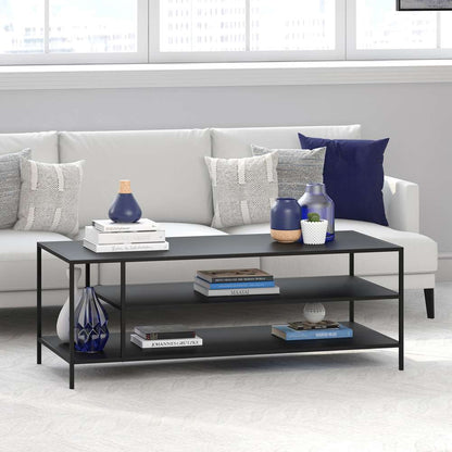 Hudson & Canal - Winthrop 46in Wide Rectangular Coffee Table with Metal Top in Blackened Bronze - CT0384 veiw 2