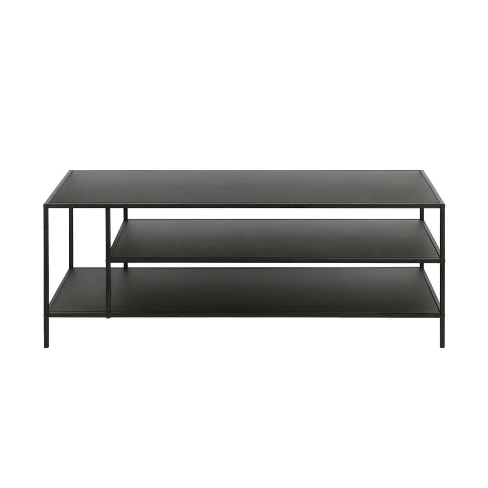 Hudson & Canal - Winthrop 46in Wide Rectangular Coffee Table with Metal Top in Blackened Bronze - CT0384 veiw 3