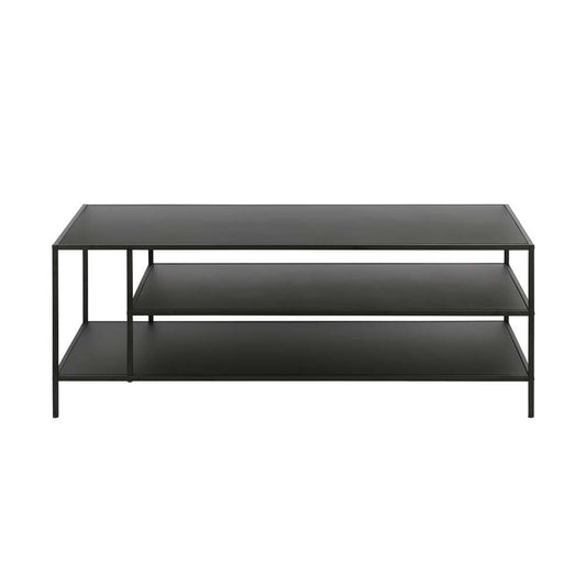 Hudson & Canal - Winthrop 46in Wide Rectangular Coffee Table with Metal Top in Blackened Bronze - CT0384 veiw 3