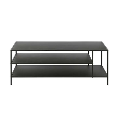 Hudson & Canal - Winthrop 46in Wide Rectangular Coffee Table with Metal Top in Blackened Bronze - CT0384 veiw 5