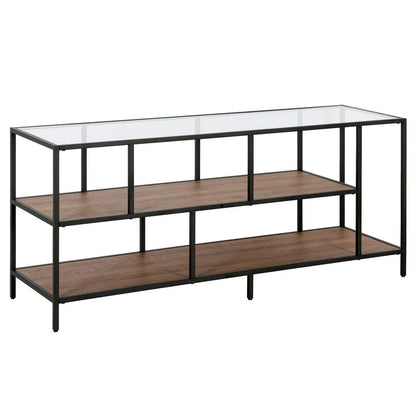 Hudson & Canal - Winthrop Rectangular TV Stand with MDF Shelves for TVs up to 60in in Blackened Bronze/Rustic Oak - TV1156 veiw 1