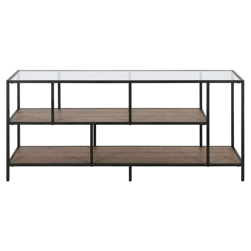 Hudson & Canal - Winthrop Rectangular TV Stand with MDF Shelves for TVs up to 60in in Blackened Bronze/Rustic Oak - TV1156 veiw 3