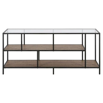 Hudson & Canal - Winthrop Rectangular TV Stand with MDF Shelves for TVs up to 60in in Blackened Bronze/Rustic Oak - TV1156 veiw 3