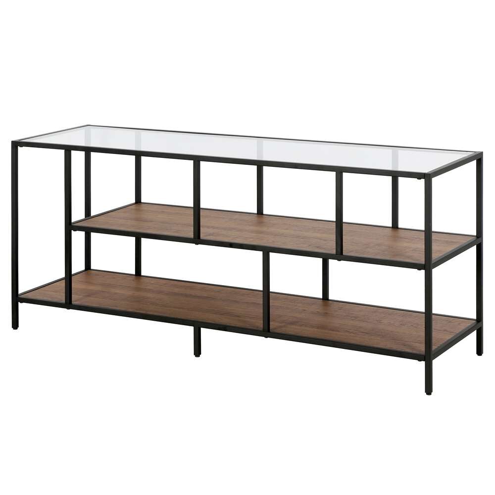 Hudson & Canal - Winthrop Rectangular TV Stand with MDF Shelves for TVs up to 60in in Blackened Bronze/Rustic Oak - TV1156 veiw 4