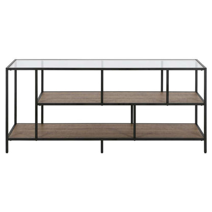 Hudson & Canal - Winthrop Rectangular TV Stand with MDF Shelves for TVs up to 60in in Blackened Bronze/Rustic Oak - TV1156 veiw 5