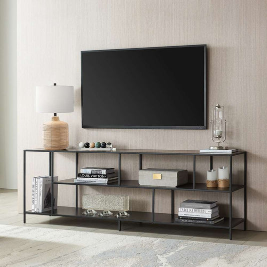 Hudson & Canal - Winthrop Rectangular TV Stand with Metal Shelves for TVs up to 75in in Blackened Bronze - TV0565 veiw 2