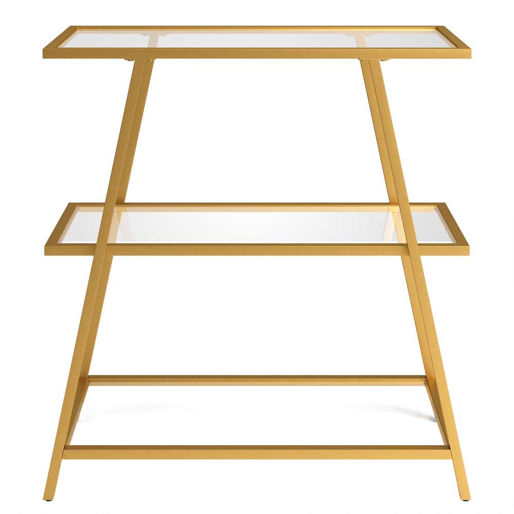 Hudson & Canal - Yair 36in Tall Rectangular Bookcase in Brass - BK1049 veiw 3