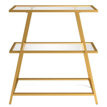 Hudson & Canal - Yair 36in Tall Rectangular Bookcase in Brass - BK1049 veiw 3