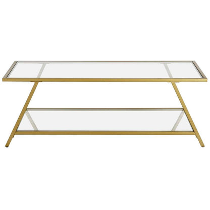 Hudson & Canal - Yair 48in Wide Rectangular Coffee Table in Brass - CT1217 veiw 3