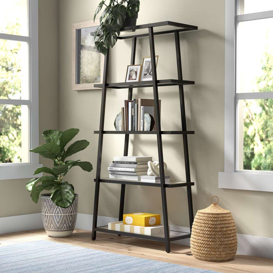 Hudson & Canal - Yair 70in Tall Rectangular Bookcase in Blackened Bronze - BK0450 veiw 2