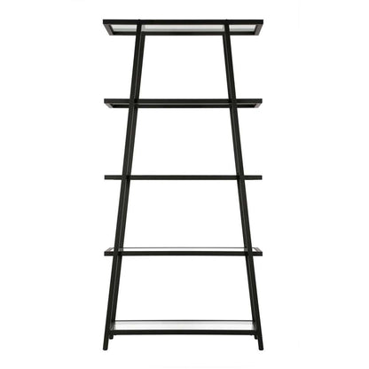 Hudson & Canal - Yair 70in Tall Rectangular Bookcase in Blackened Bronze - BK0450 veiw 3