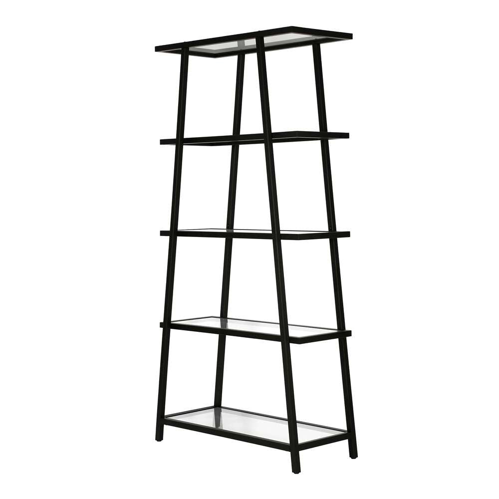 Hudson & Canal - Yair 70in Tall Rectangular Bookcase in Blackened Bronze - BK0450 veiw 4