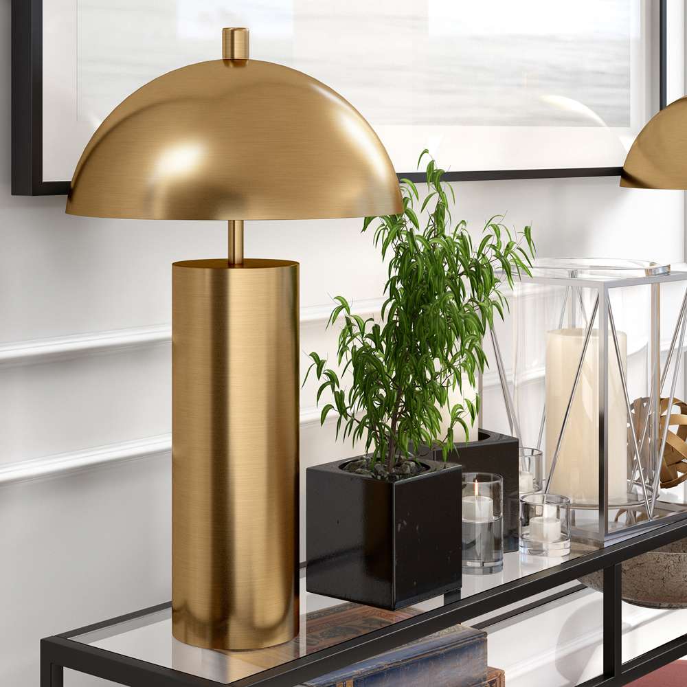 Hudson & Canal - York 27in Tall Table Lamp with Metal Shade in Brass/Brass - TL0721 veiw 2
